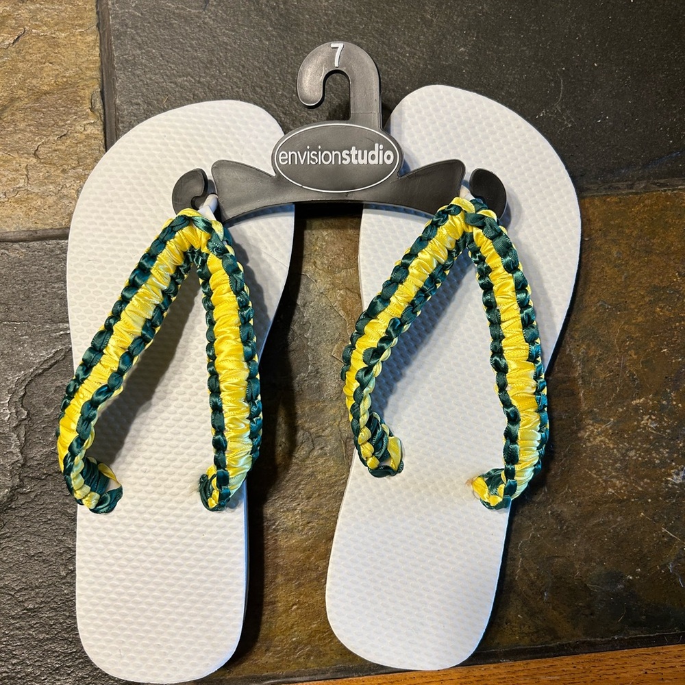Greenbay Packer handmade flip flops